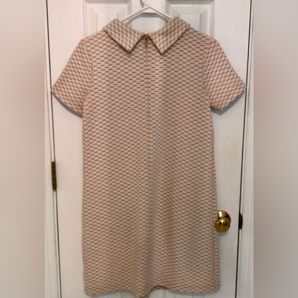 Tyler Boe Houndstooth Knit Dress in Tan and Cream - Picture 4 of 4